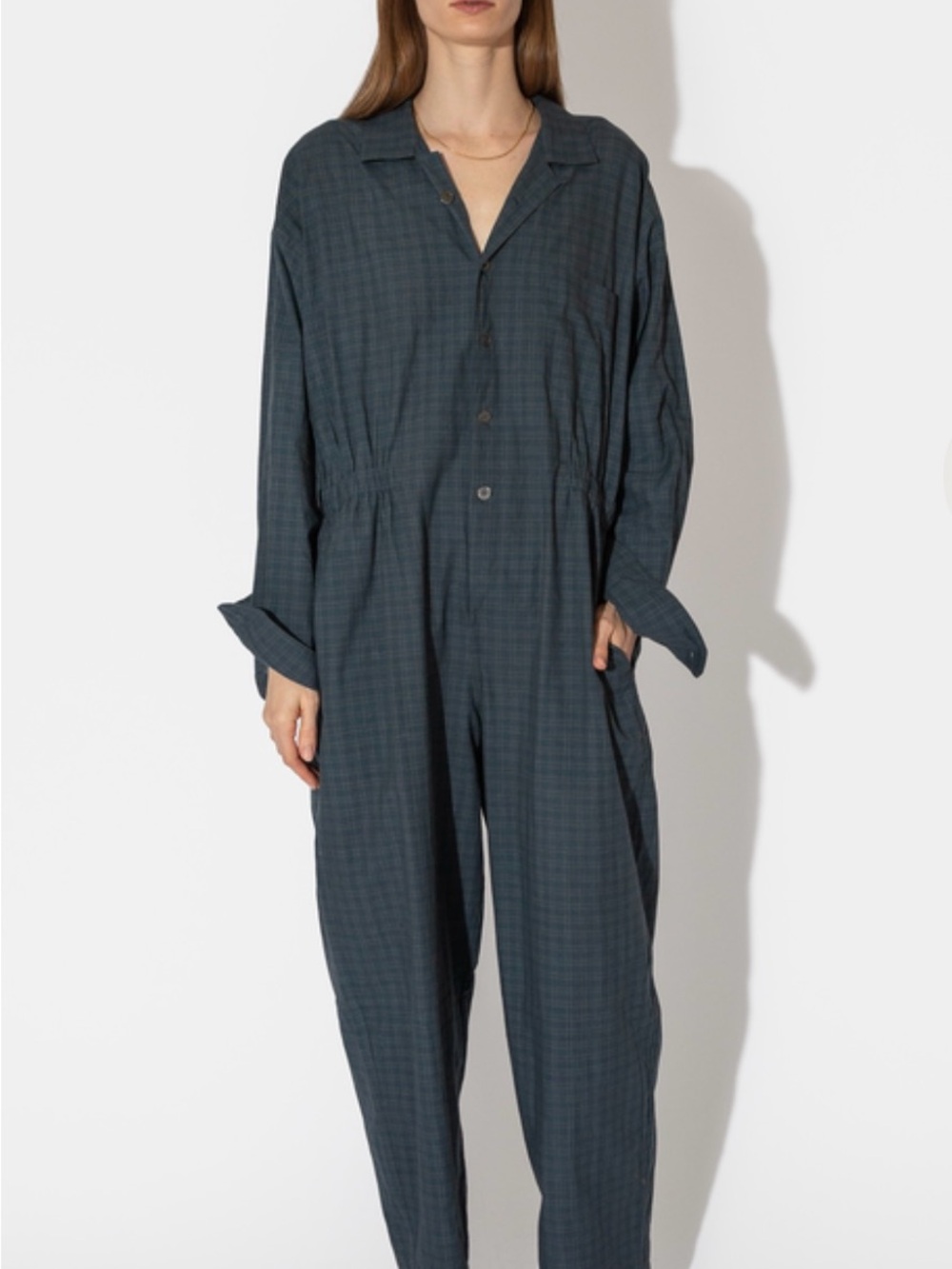 6397 Relaxed jumpsuits in Over-dyed plaid in size XS